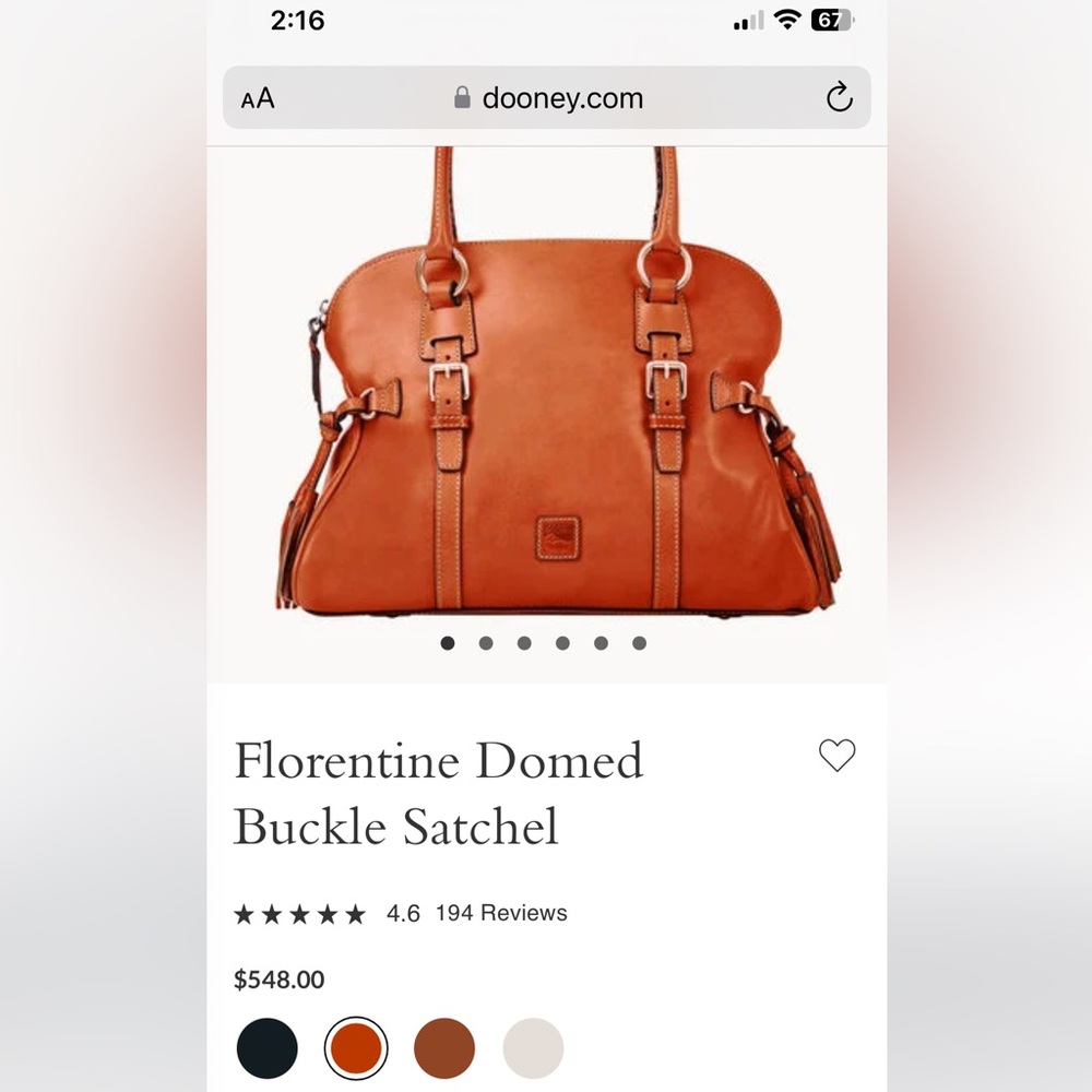 Beautiful - Designer handbag , Dooney & Burke, natural leather color. Like new.